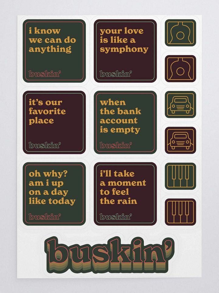 Buskin' Stickers product image (1)