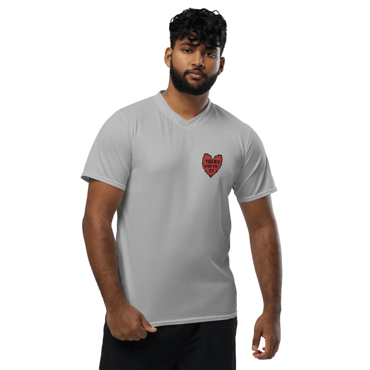 You are worth it pixel heart sports jersey product image (1)