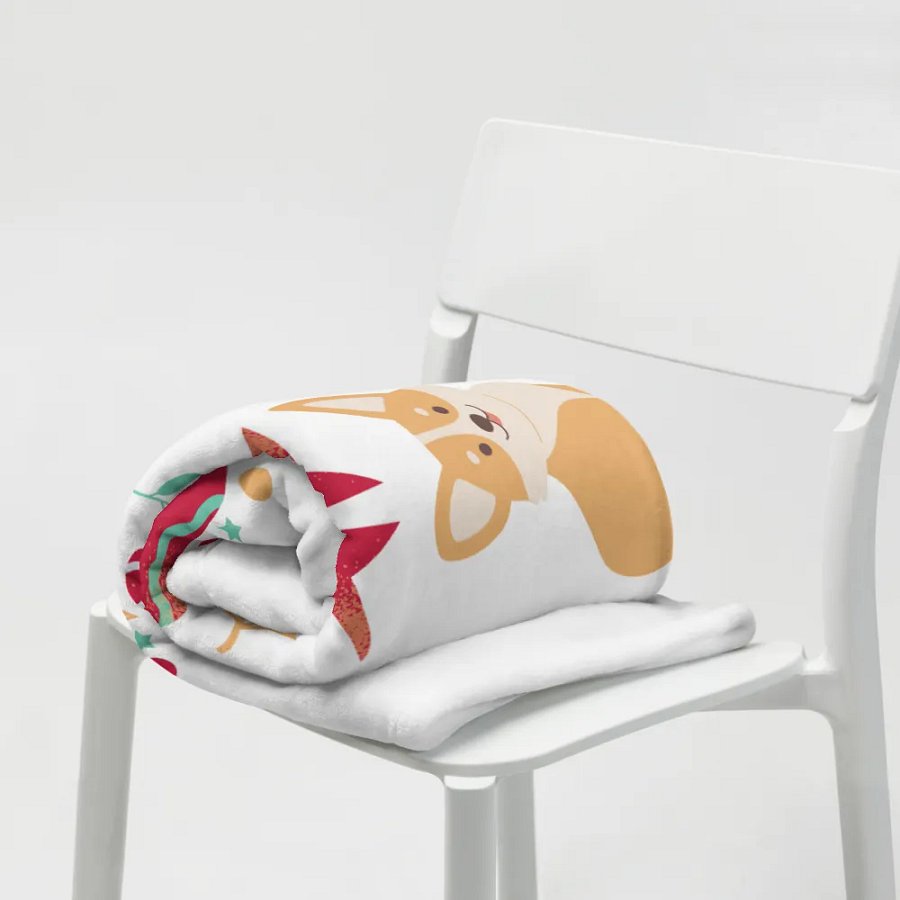 Merry Christmas Corgi Throw Blanket product image (7)
