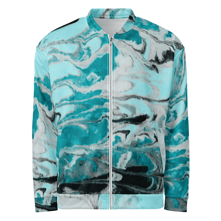 Fluid Turquoise Art Bomber Jacket product image (1)