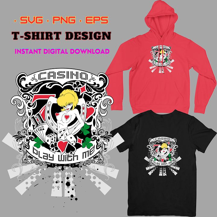 Casino Svg, Playing Cards Svg, dice svg, play with me svg, Horseshoe svg, T-shirt svg, Custom Design, cut files cricut, women, halloween svg product image (1)