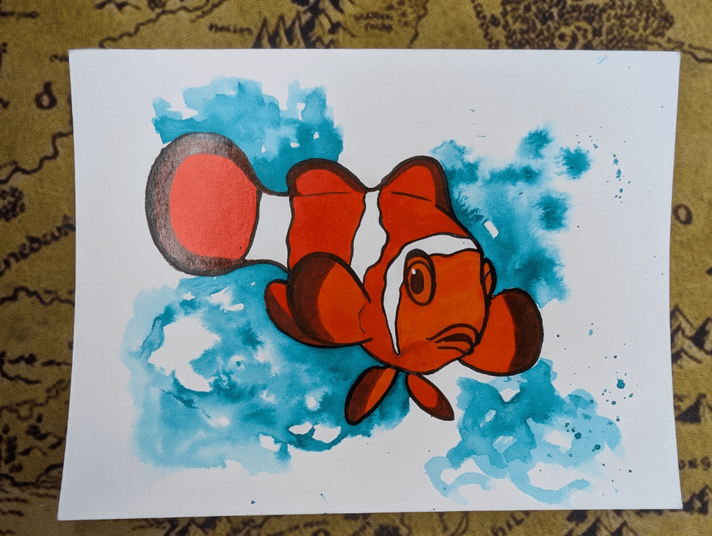 Clownfish Ink Painting product image (1)