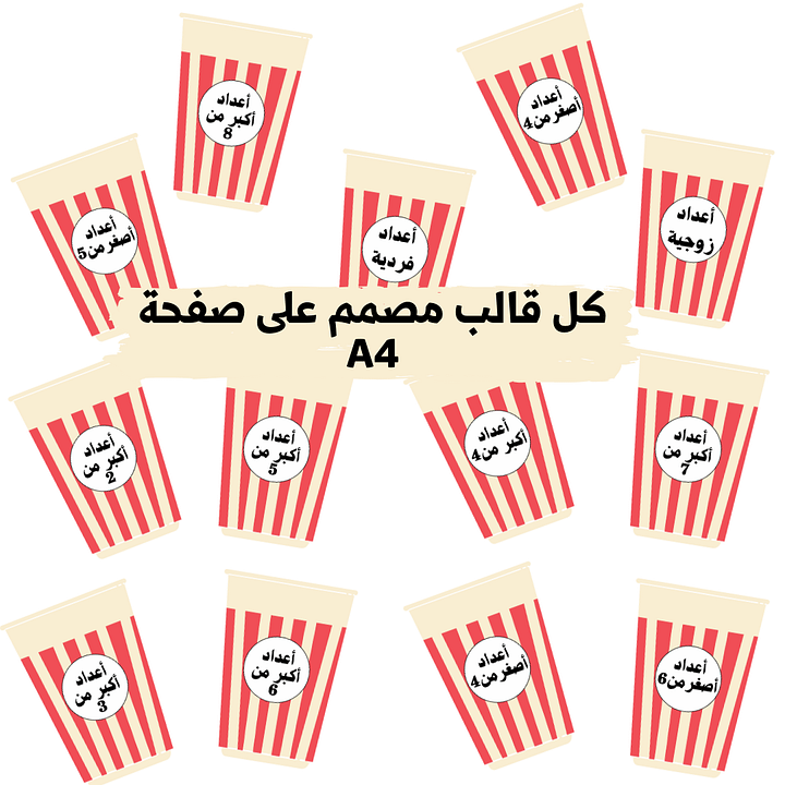 تصنيف الأرقام 1 حتى 10 (قوالب كؤوس الفشار) - pdf product image (2)