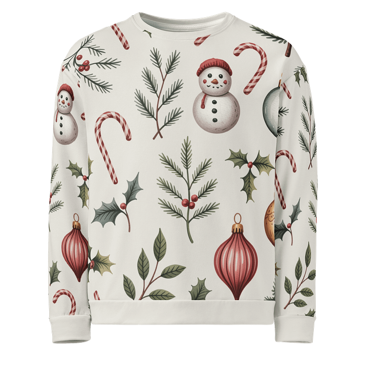 Vintage Christmas Botanical Pattern Sweatshirt product image (2)