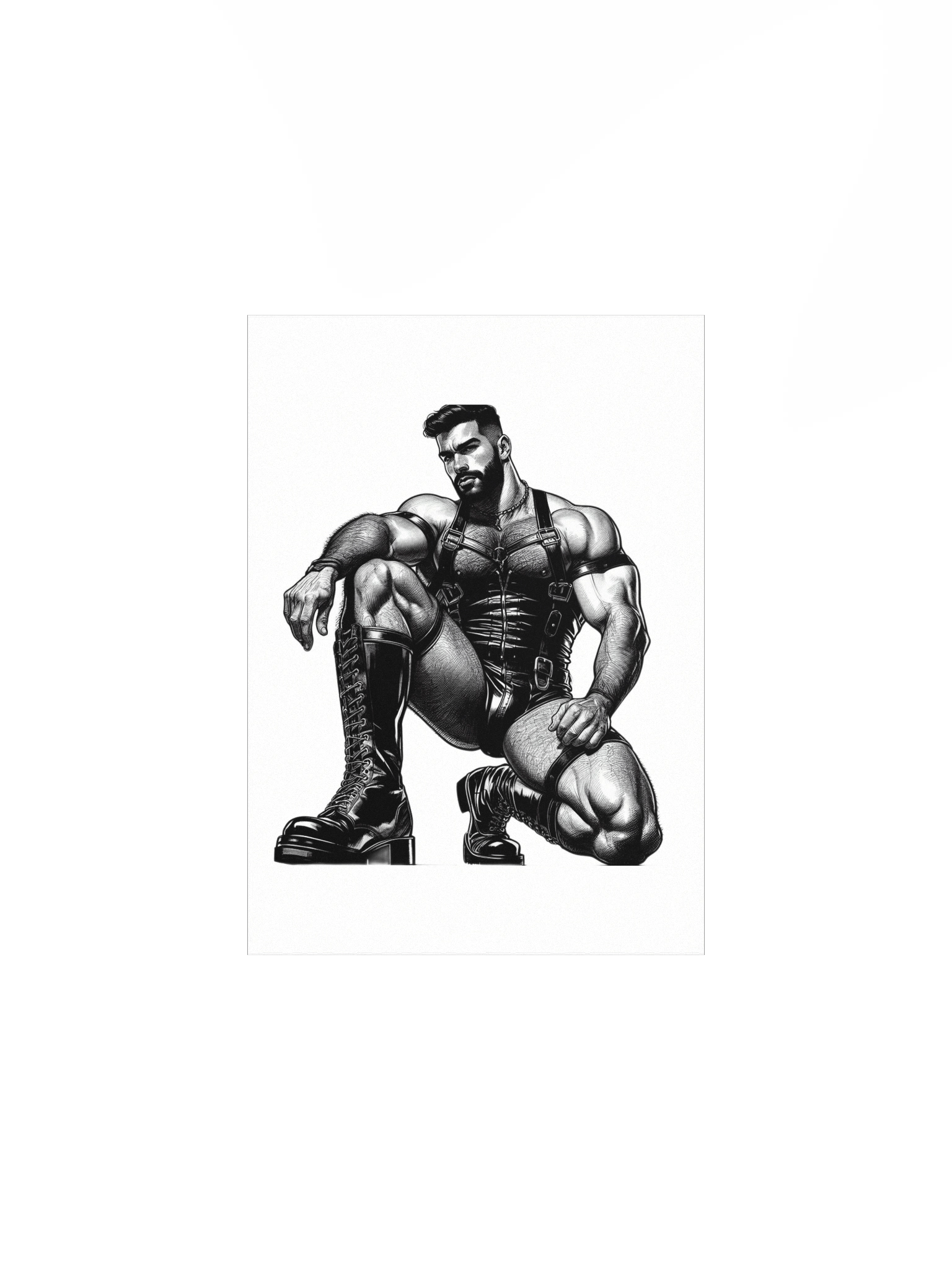Gay Leather Wall Art Top Man Leder Pride Daddy Tom of Finland Tribute Graphic Design Poster product image (1)