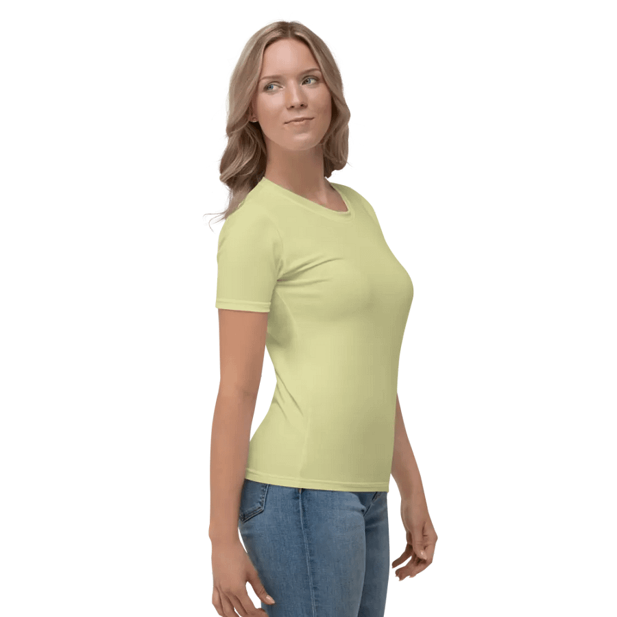 Plain Light Yellow True Summer Women's Crewneck Polyester Heavyweight Premium T-Shirt by Treasure Pie product image (5)