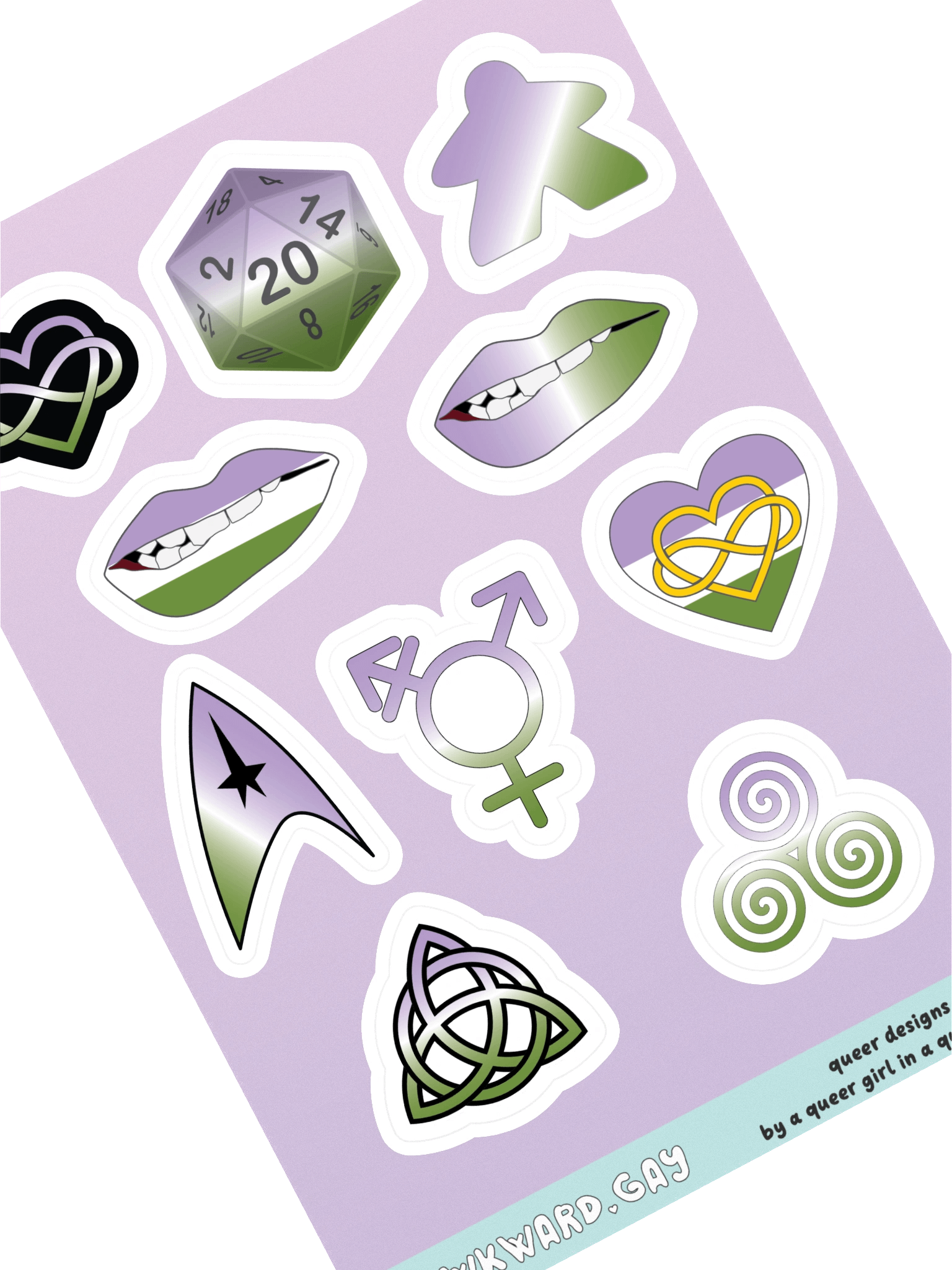 Genderqueer Pride Mixed Designs Sticker Sheet product image (1)
