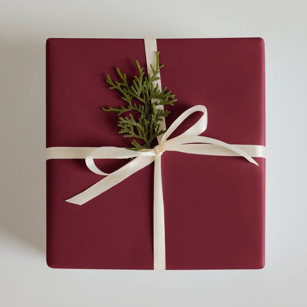 Mixed (Pink, Burgundy, Green) Solid Holiday Christmas Wrapping Paper Sheets (3) product image (12)