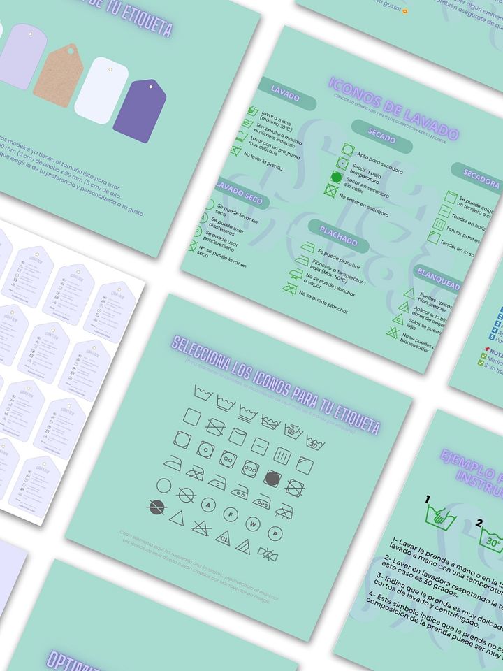 🔖 Plantilla Etiquetas de lavado editable en la version gratis de Canva product image (2)