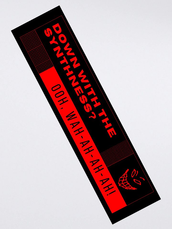 Down with the Synthness bumper sticker. product image (2)