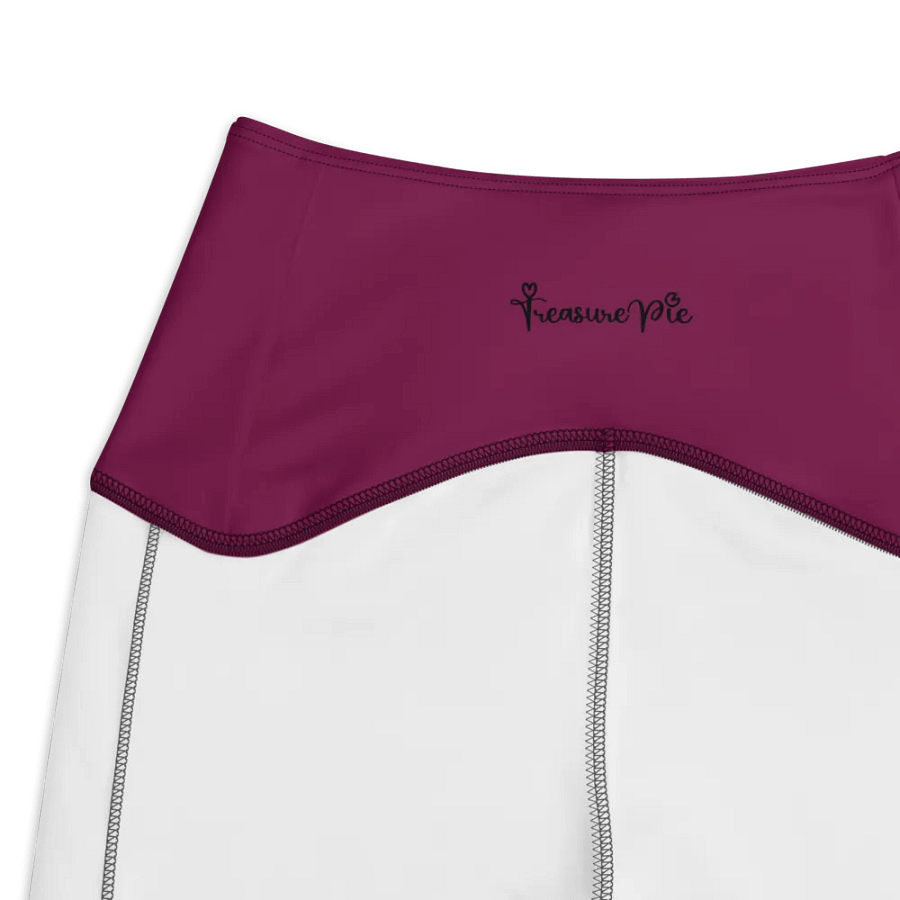 Plain Dark Burgundy Red True Summer Women's High Waisted Premium Crossover Leggings with Pockets by Treasure Pie product image (4)
