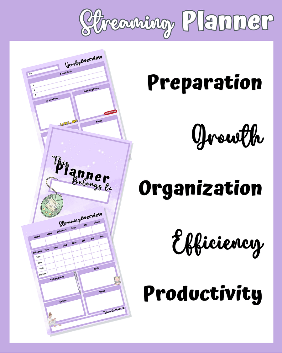 Purple Streaming Planner Printable product image (4)