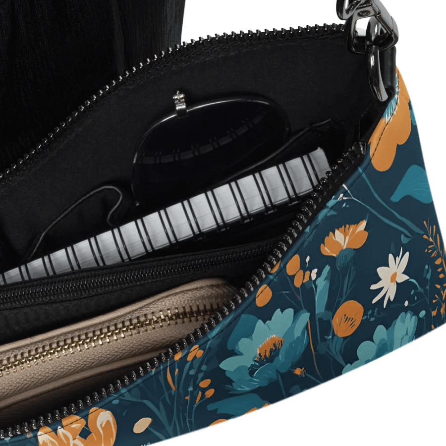 Chic Teal Flower Garden Crossbody Bag product image (6)