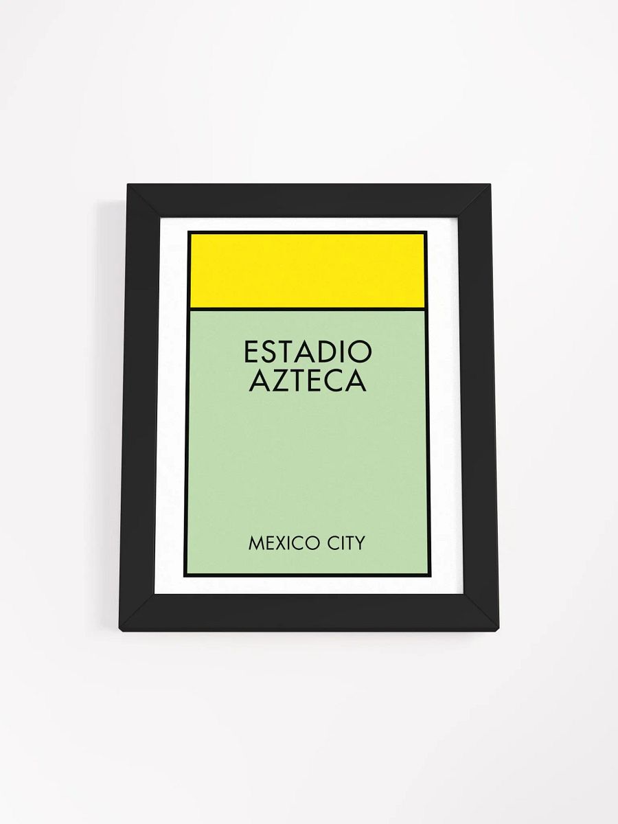 Estadio Azteca Stadium Mexico City Monopoly Title Art Framed Print product image (1)
