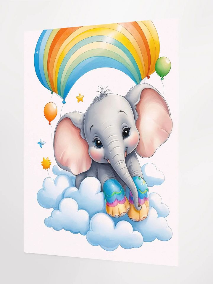 Baby Elephant - Poster - Nursery-Kids Room - Medium Size 18x24 Inches product image (2)