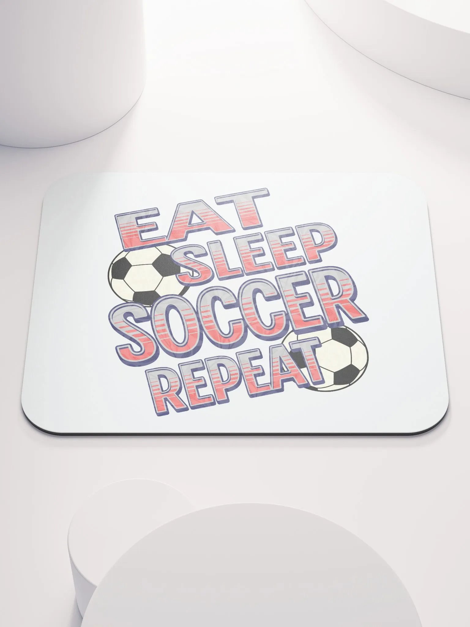 Eat Sleep Soccer Repeat Angle Stripes Mouse Pad product image (1)