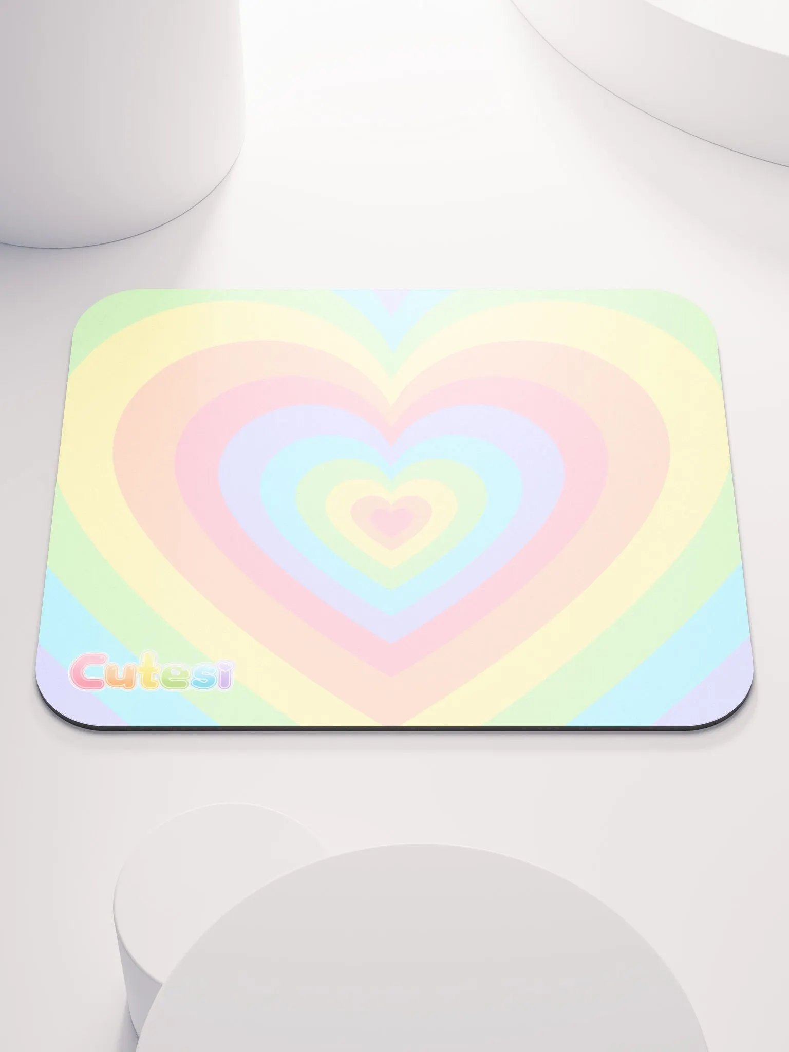 Cutesi Rainbow Heart Small Desk Mat product image (1)