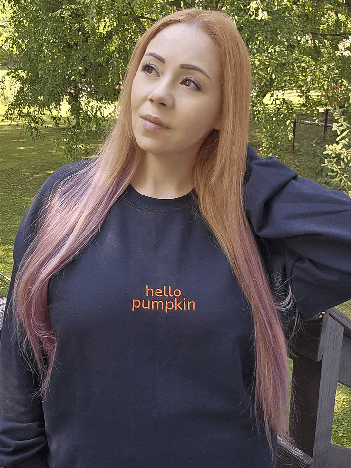 hello pumpkin embroidered sweatshirt product image (1)