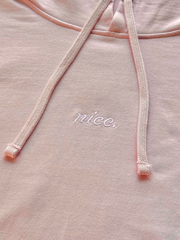 Nice. Embroidered Hoodie (Pink/White) product image (2)