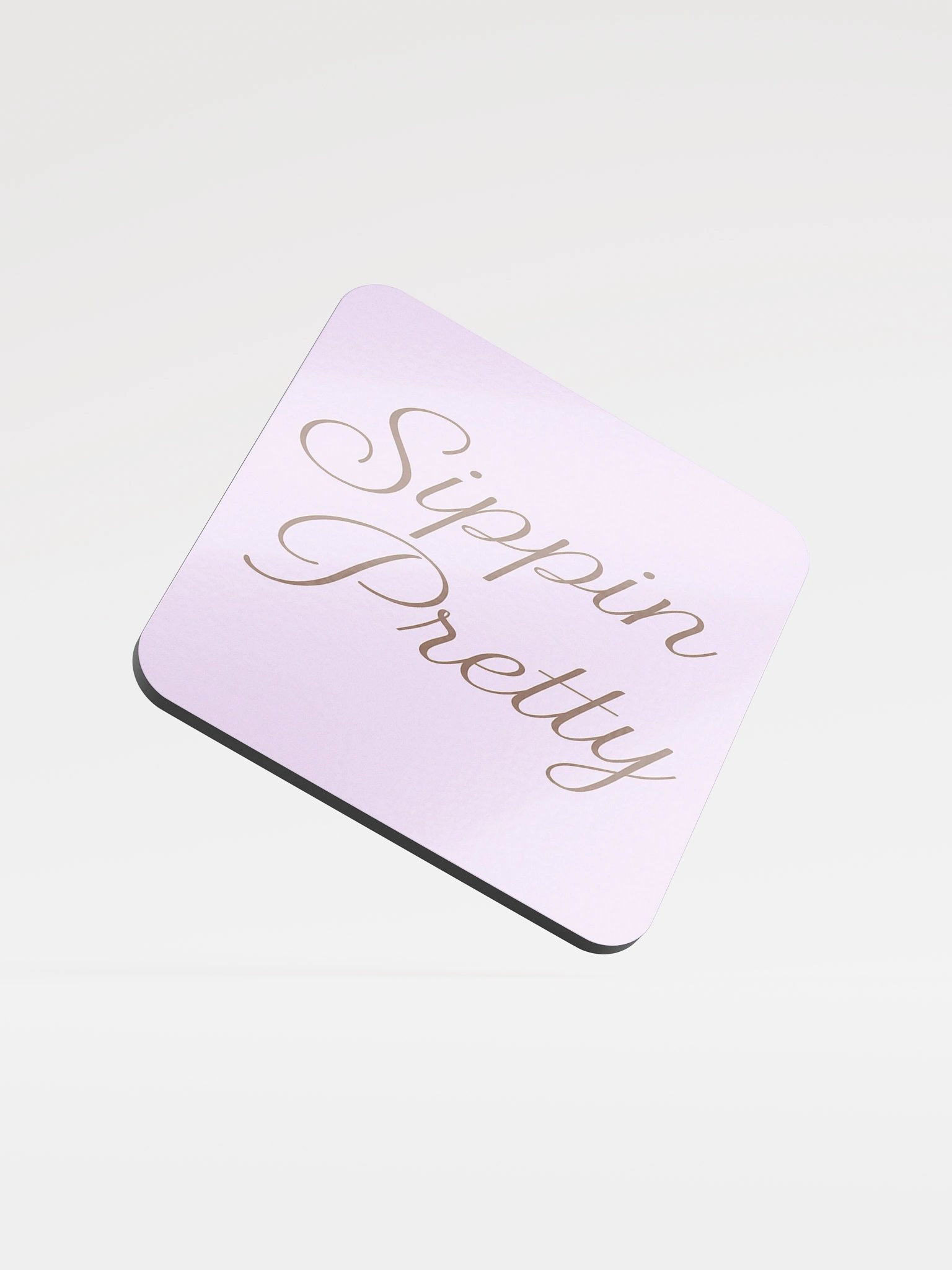 Sippin Pretty Purple Glossed Cork Coaster product image (1)