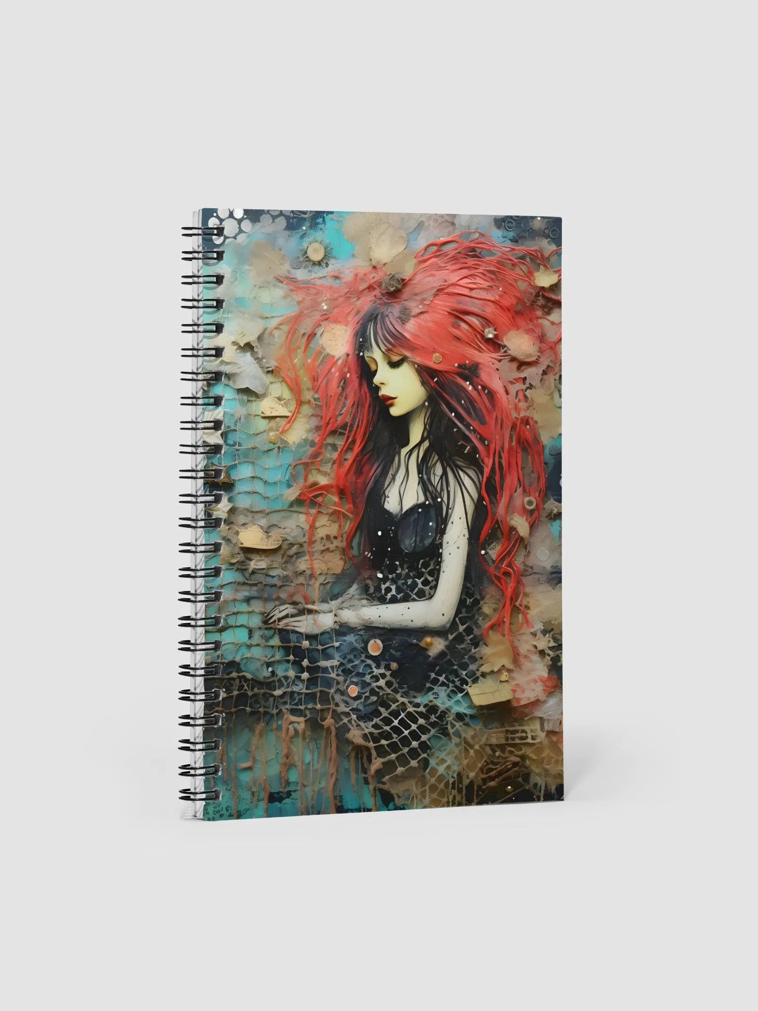 Red-Haired Contemplation Spiral Notebook product image (1)