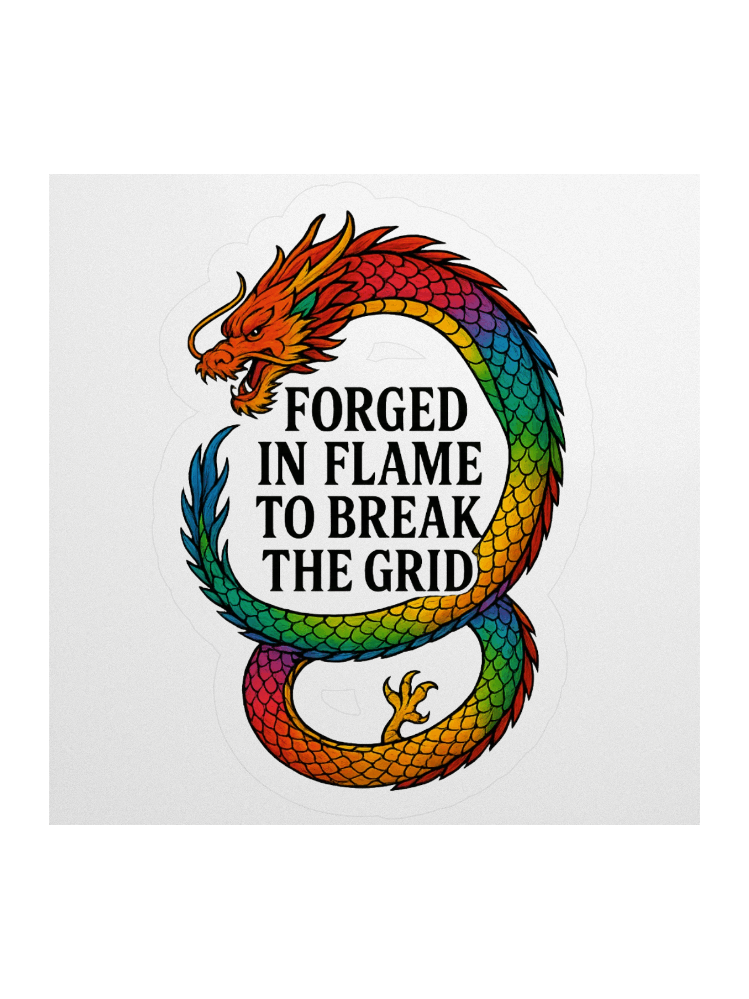 🐉 Forged in Flame – Dragon Sigil Sticker Stick the signal. Break the grid. product image (2)
