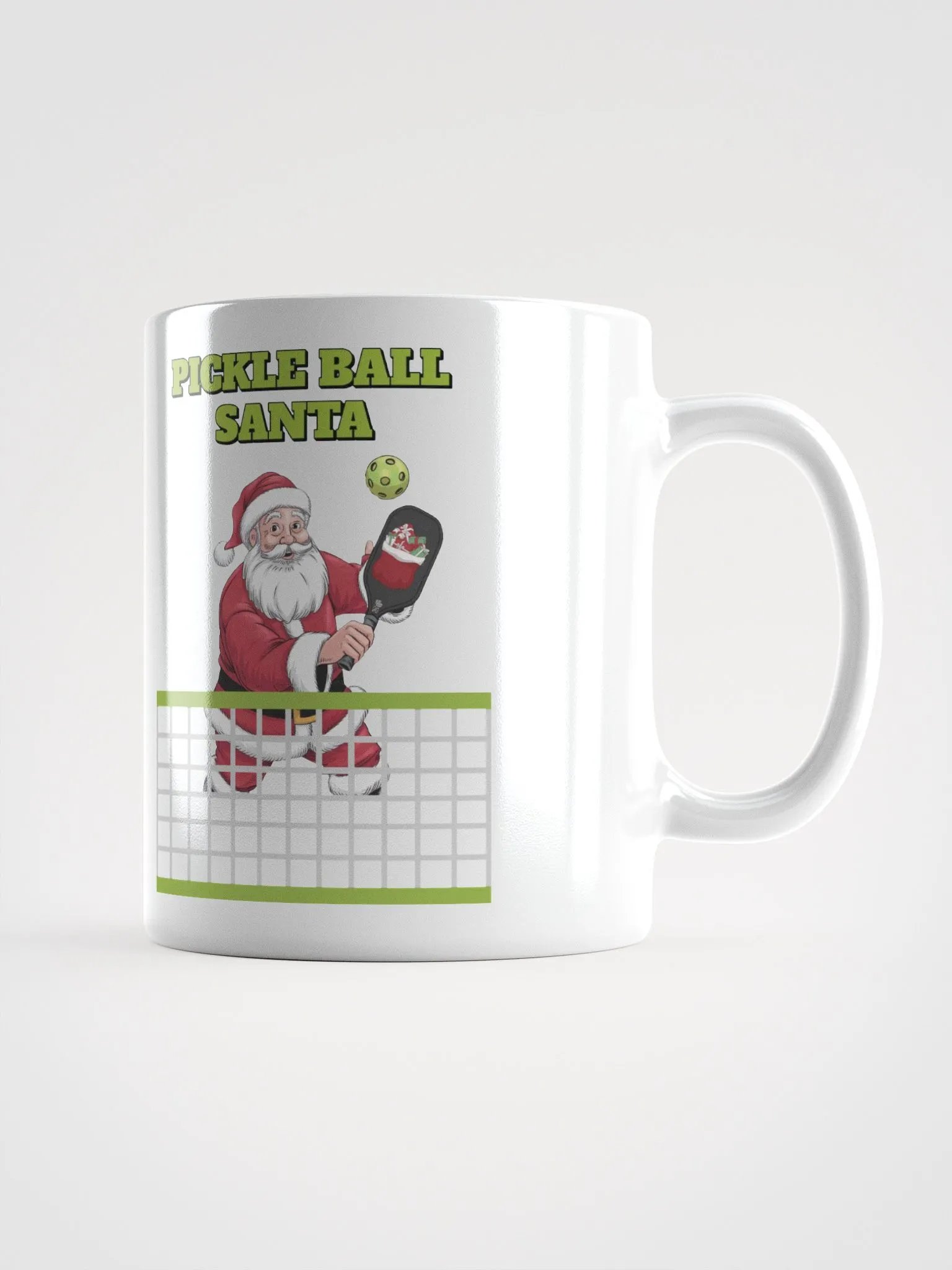 Pickle Ball Santa - Christmas Design White Mug product image (2)