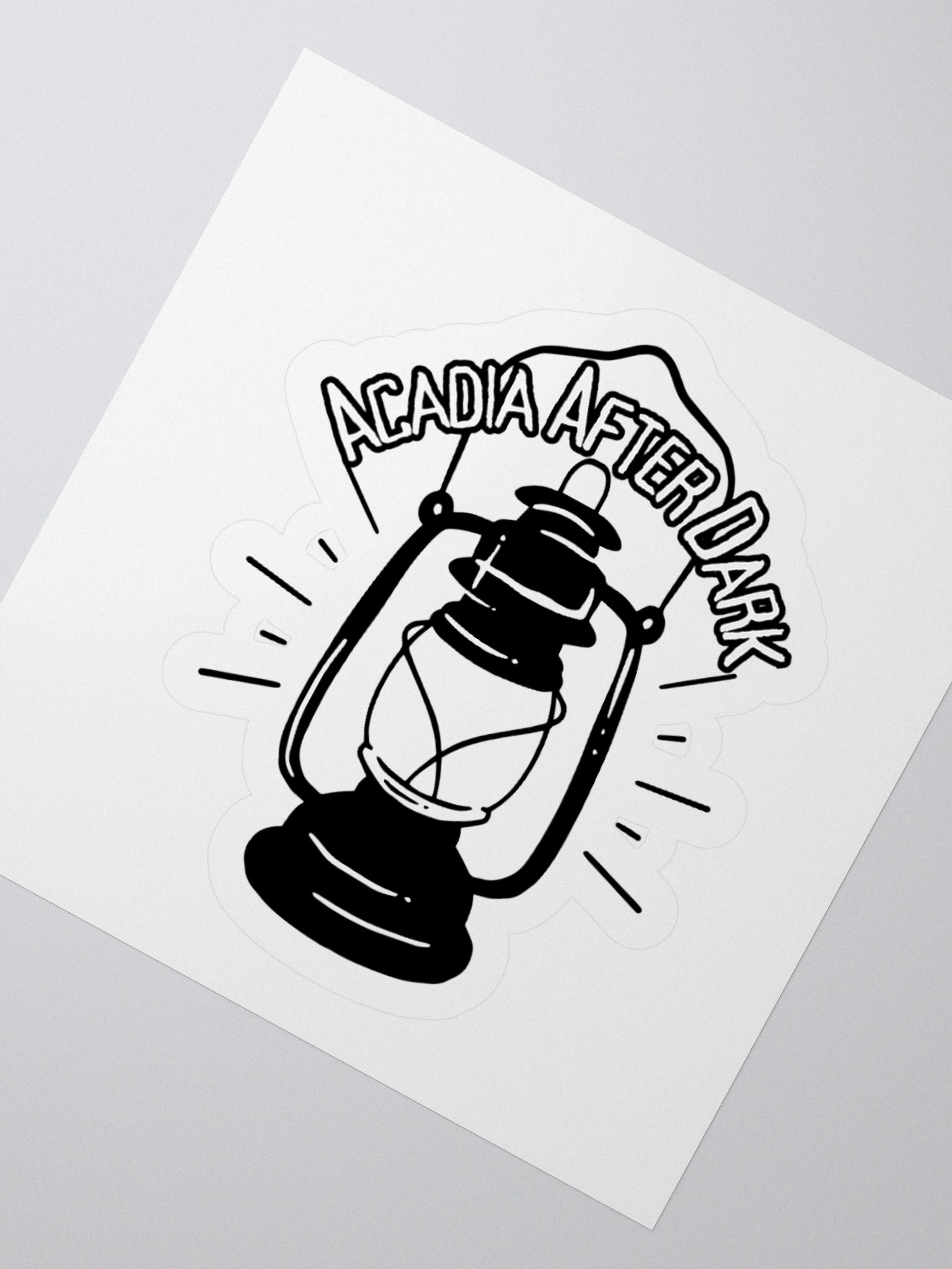Acadia After Dark Lantern Sticker Old School Black & White product image (4)