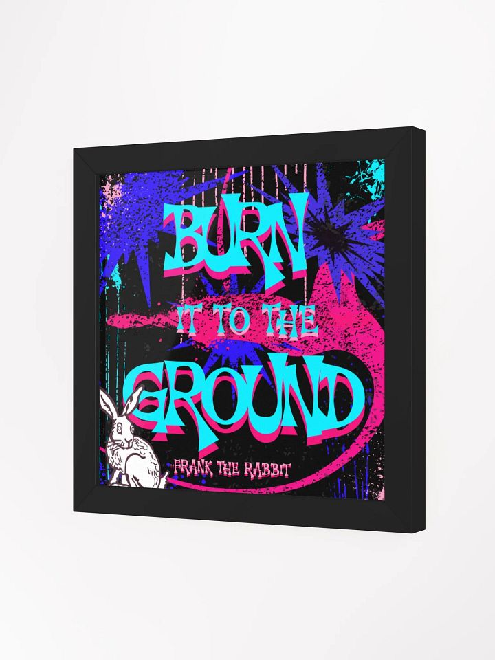 burn it to the ground, anarchist bunny rabbit, Vibrant Ayous Wood Framed Matte Poster product image (7)