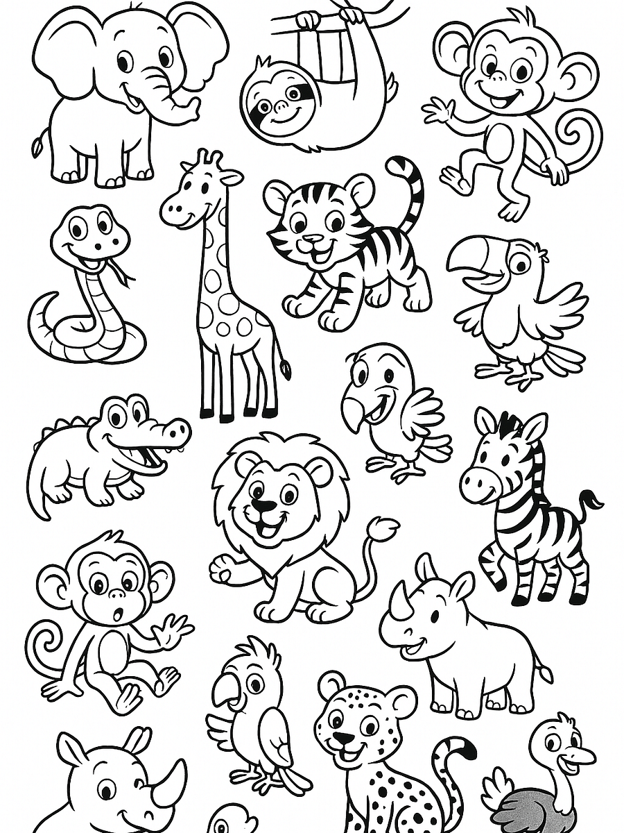 40+ Funny Jungle Animals Vector Graphics Instant Download product image (3)