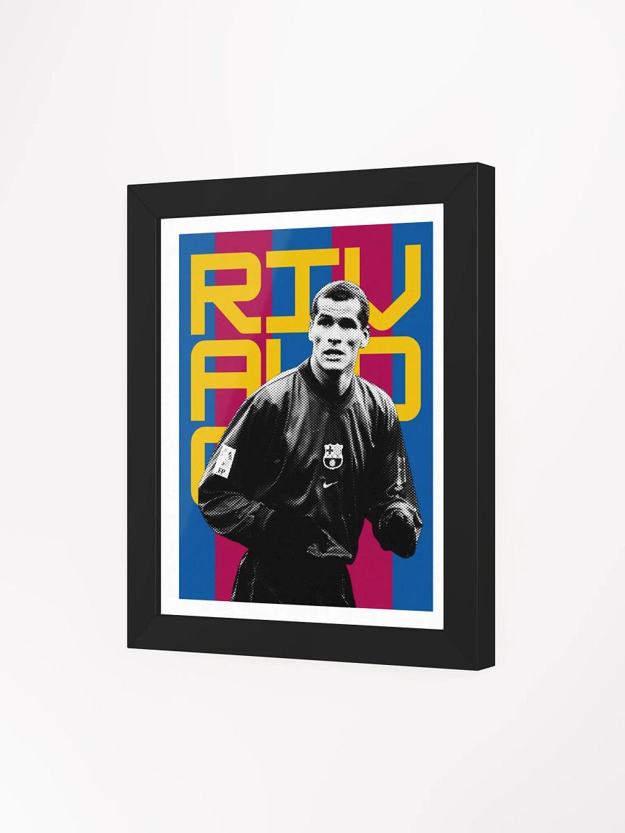 Rivaldo BW Barcelona Name Art Framed Print product image (4)