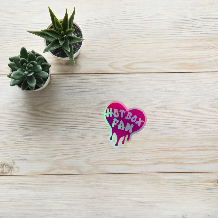 HOT BOX FAM TRANSPARENT HOT PINK LOGO STICKER product image (10)