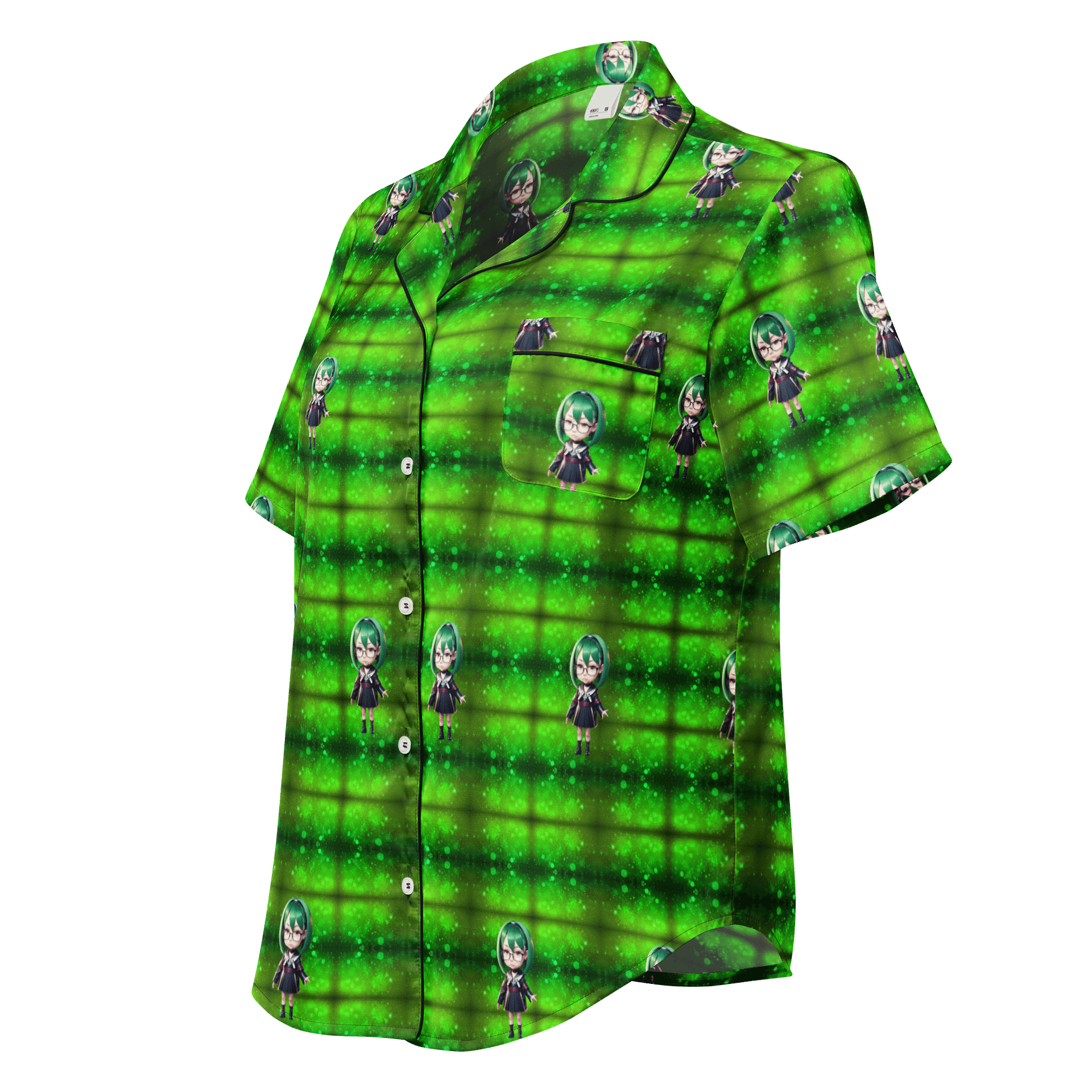(Green CHIBI) K Women's Short Sleeve Pajama Top product image (1)