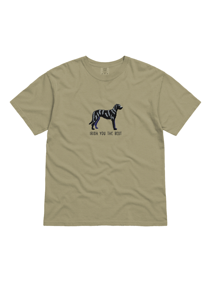 Irish You the Best T-Shirt(Embroidered) of an Irish Wolfhound(Black) product image (2)