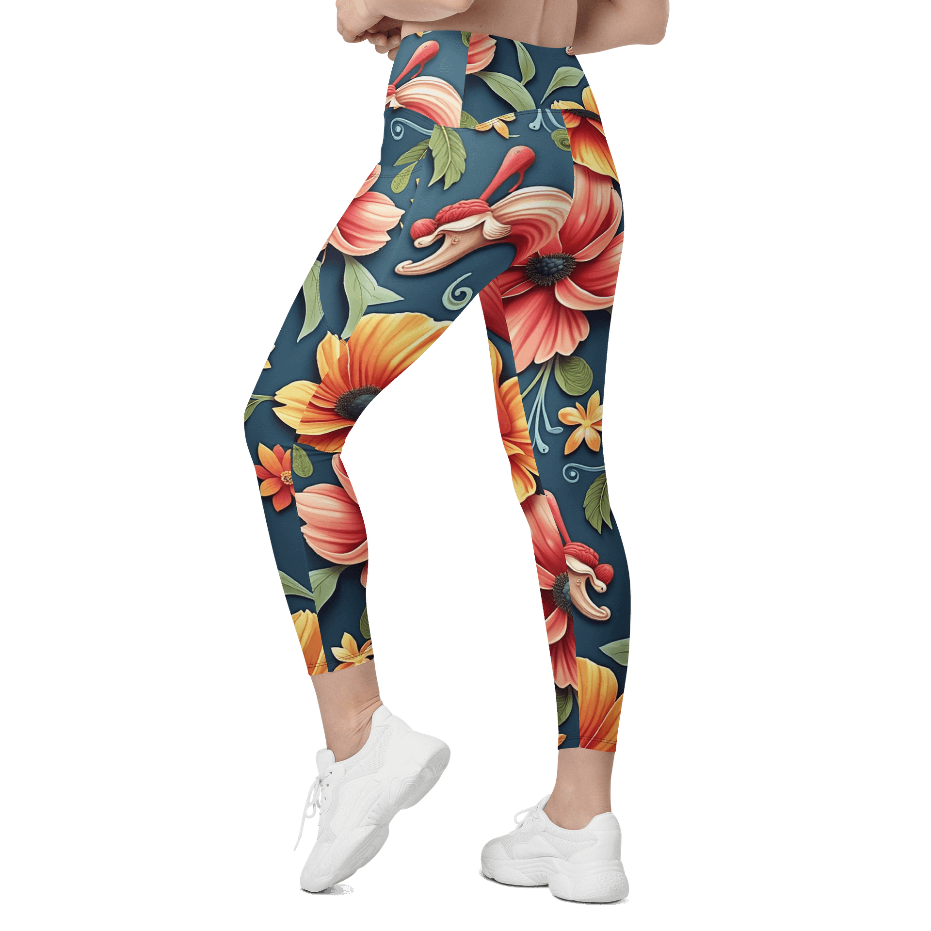 Barry Grady 'Floral Fiesta' Crossover Leggings with Pockets product image (7)
