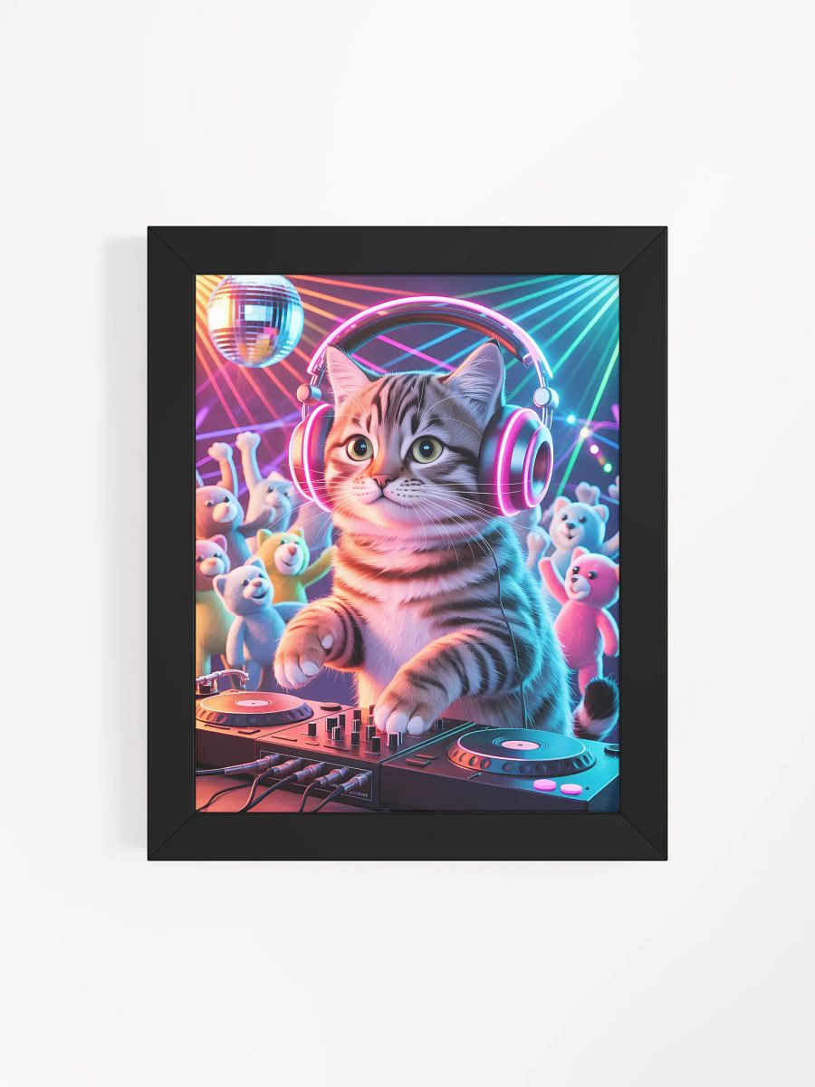 DJ Cat Party Time Framed Poster product image (5)