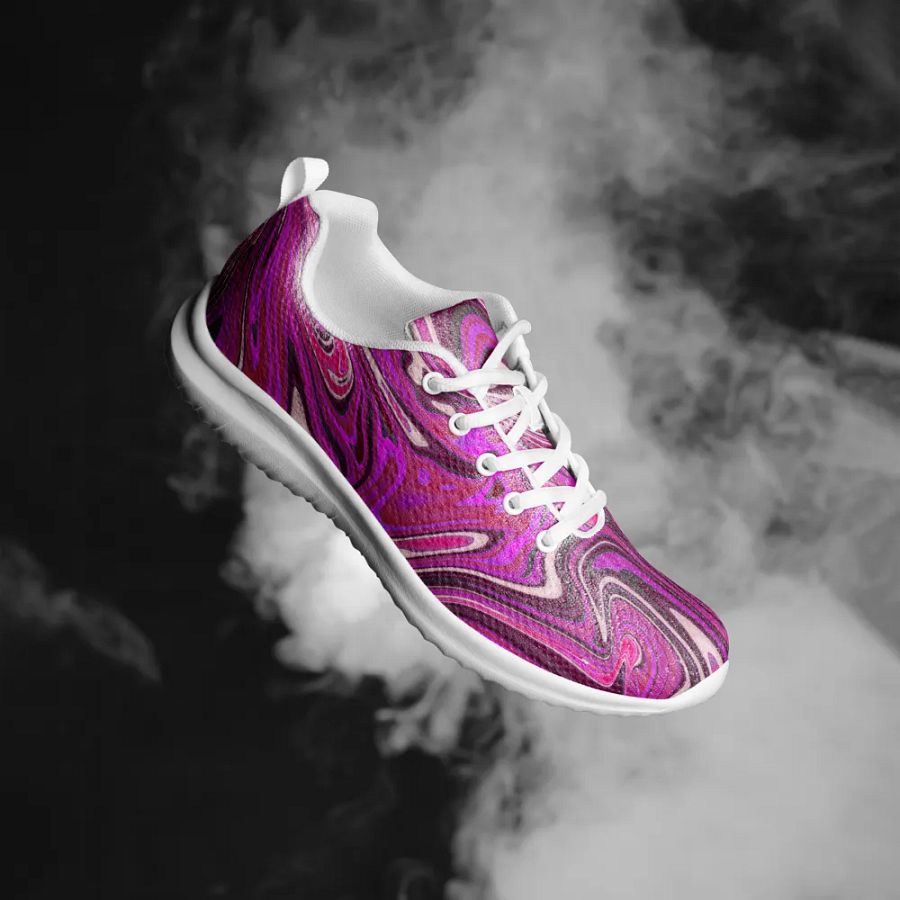 Women's Athletic Shoes - Pink and Purple Digital Fluid Art product image (5)