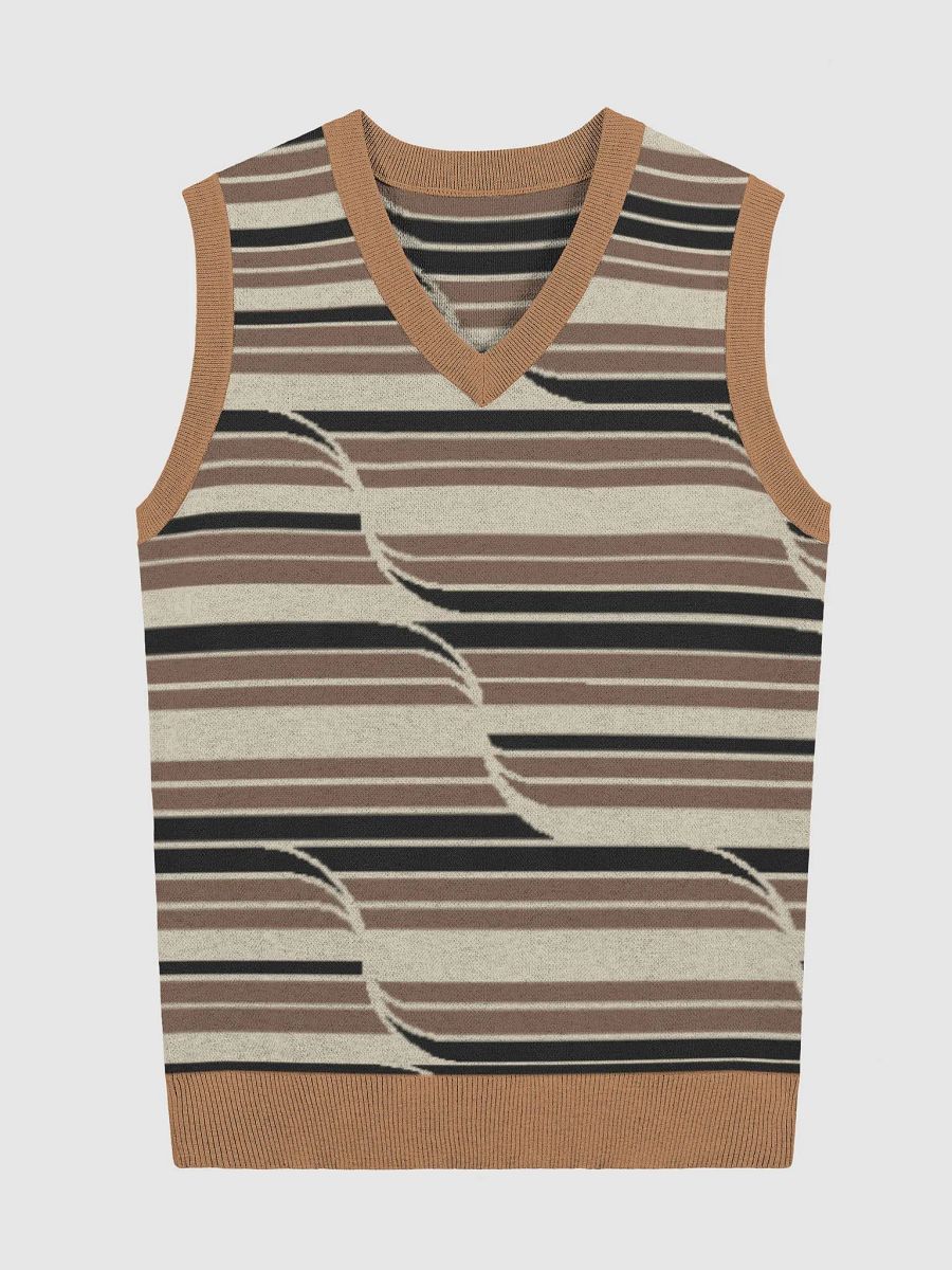 Brown Retro Stripes Knitted Vest product image (1)