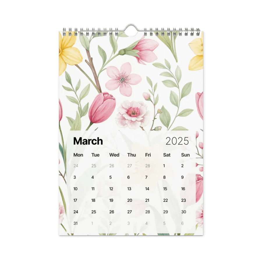 SEAMLESS FLORAL PATTERN WALL CALENDAR 2025 product image (9)