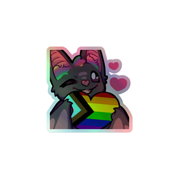 Zwill Pride Heart Bat Holo Sticker product image (1)