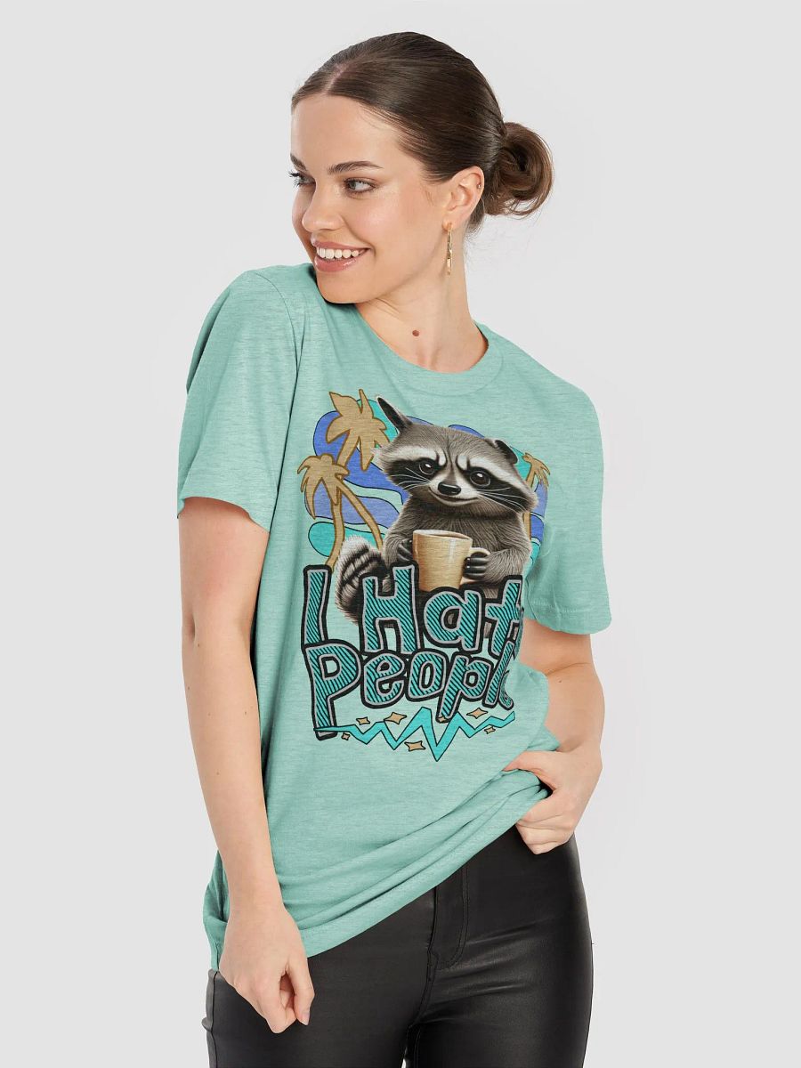 I Hate People Raccoon Coffee Mood T-Shirt product image (23)