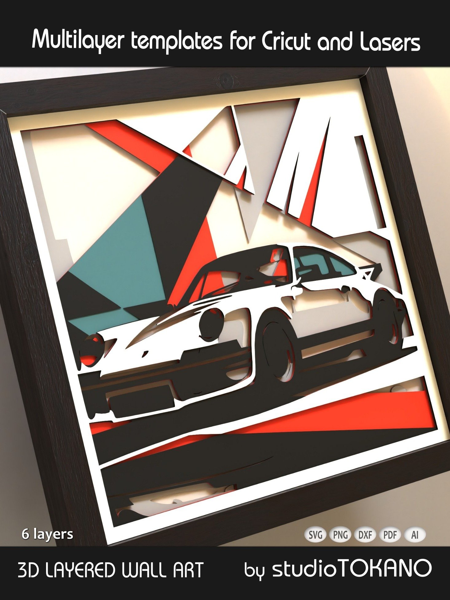 Porsche Shadow Box SVG product image (3)