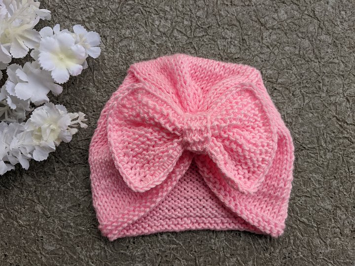 Baby Knit Turban Hat with Bow Pattern product image (2)