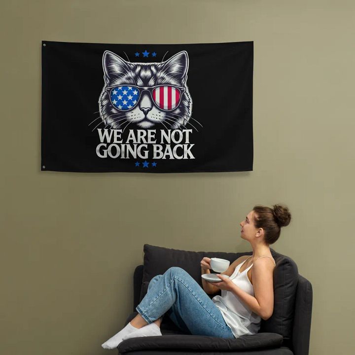 US Election Day 2024 We Are Not Going Back Cat America Flag product image (1)