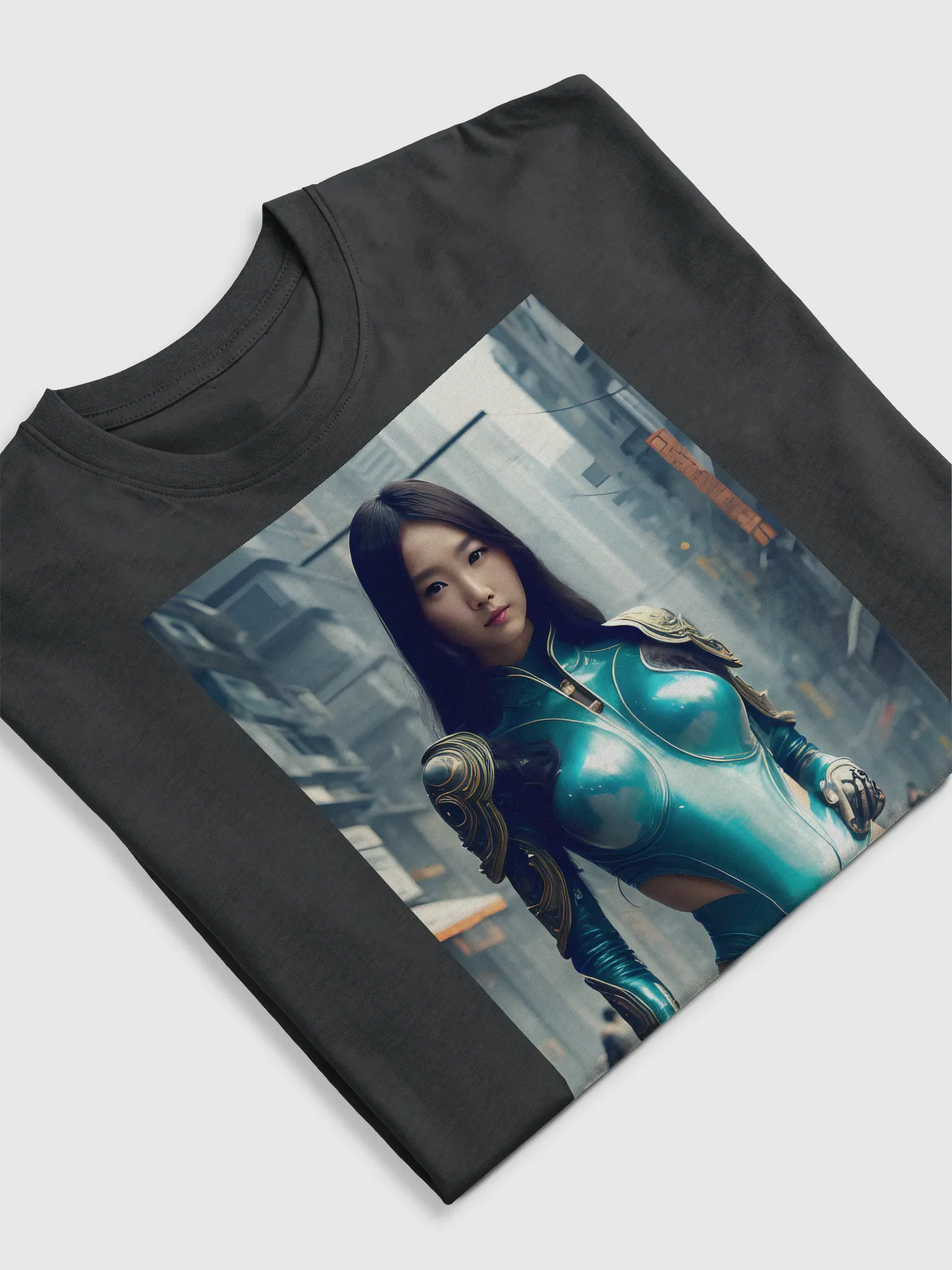 Lovely Asian Cyberpunk Portrait - Cool Art Heavyweight Tee product image (5)