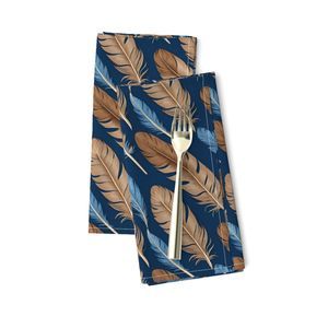 Seamless Pattern - Large Feather Pattern in Blues and Browns product image (9)
