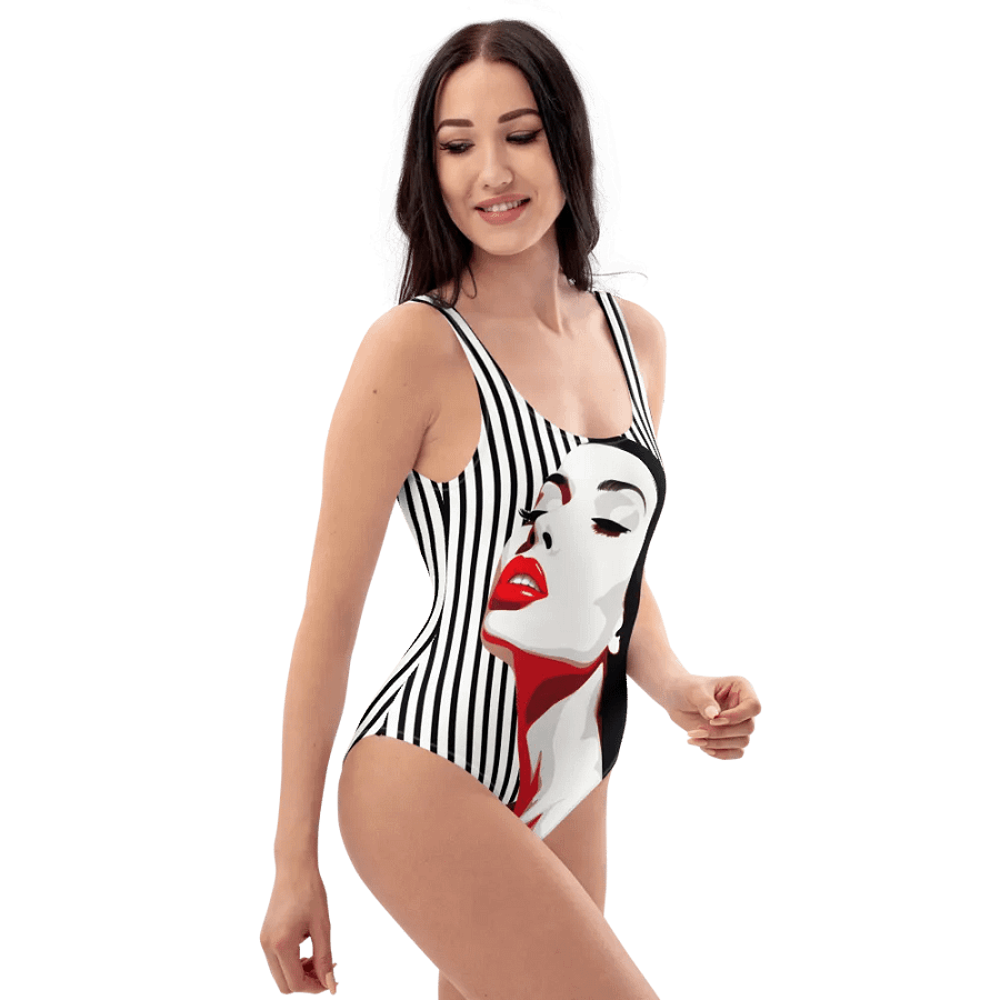 Sultry Red Lips One-Piece Women's Swimsuit product image (2)