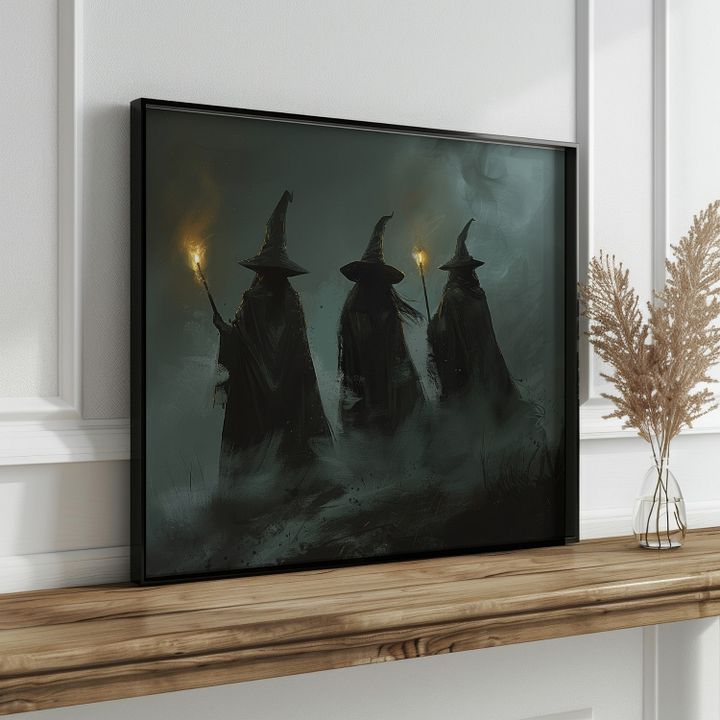 Three Witches in The Fog Dark Gloomy Art Print product image (22)