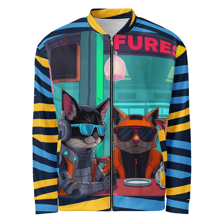 Futuristic Bomber Jacket Vibes-Cyberpunk Cat Crew product image (1)