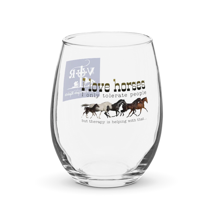 I Love Horses Stemless Wine Glass product image (1)